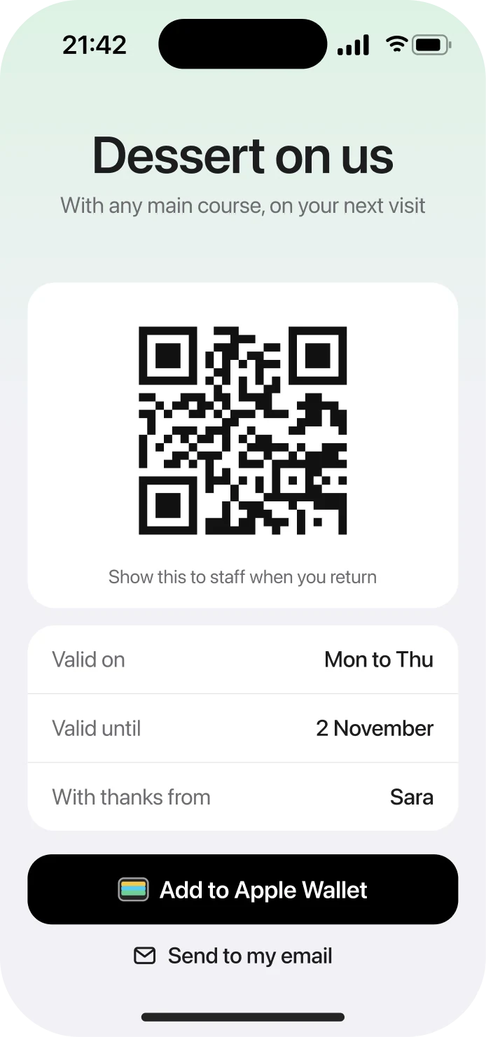 Offer screen